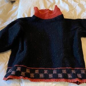 Women's Black and Red Sweater